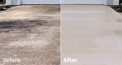 Concrete Driveway before and after